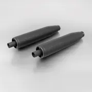 2 x CUSTOM Schalldämpfer ohne Kat. ohne Endkappe, Edelstahl schwarz, EG/ABE Genehmigung