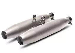 RACING REMUS Slip on Tapered Schalldämpfer Bonneville, links/rechts Ø 84 mm mit Katalysator, Edelstahl matt, KEINE (EG-) Genehmigung