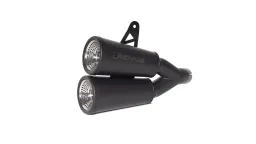 REMUS Vertical: RACING Slip On (Schalldämpfer mit entnehmbarem Soundeinsatz), Edelstahl schwarz, KEINE (EG-) GENEHMIGUNG