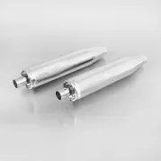 2 x CUSTOM Schalldämpfer ohne Kat. ohne Endkappe, Chrom, EG/ABE Genehmigung