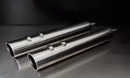 CUSTOM Exhaust Slash Cut Schalldämpfer Harley Davidson Touring, Ø 102 mm (4''), mit ECS-System, Chrom, EG/ABE