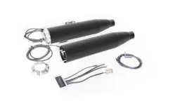 2 x CUSTOM Schalldämpfer Slip-On Ø 90 mm mit Kat. (wählbare Endkappen), ASC, Edelstahl schwarz, inkl. (EG-) Genehmigung