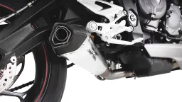 HYPERCONE, RACING Slip on (Schalldämpfer mit Verbindungsrohr) für TRIUMPH Street Triple 765 S/R/RS, Edelstahl matt, 65 mm, ohne EG Genehmigung
