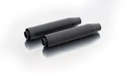 2 x CUSTOM Schalldämpfer Slip-On Ø 90 mm mit Kat. (wählbare Endkappen), ASC, Edelstahl schwarz, inkl. (EG-) Genehmigung