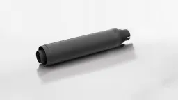 2x CUSTOM Schalldämpfer, ohne Katalysator, ohne Endkappe, Edelstahl schwarz