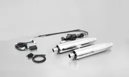 2 x CUSTOM Schalldämpfer ohne Kat. ohne Endkappe, Chrom, mit SC15-System